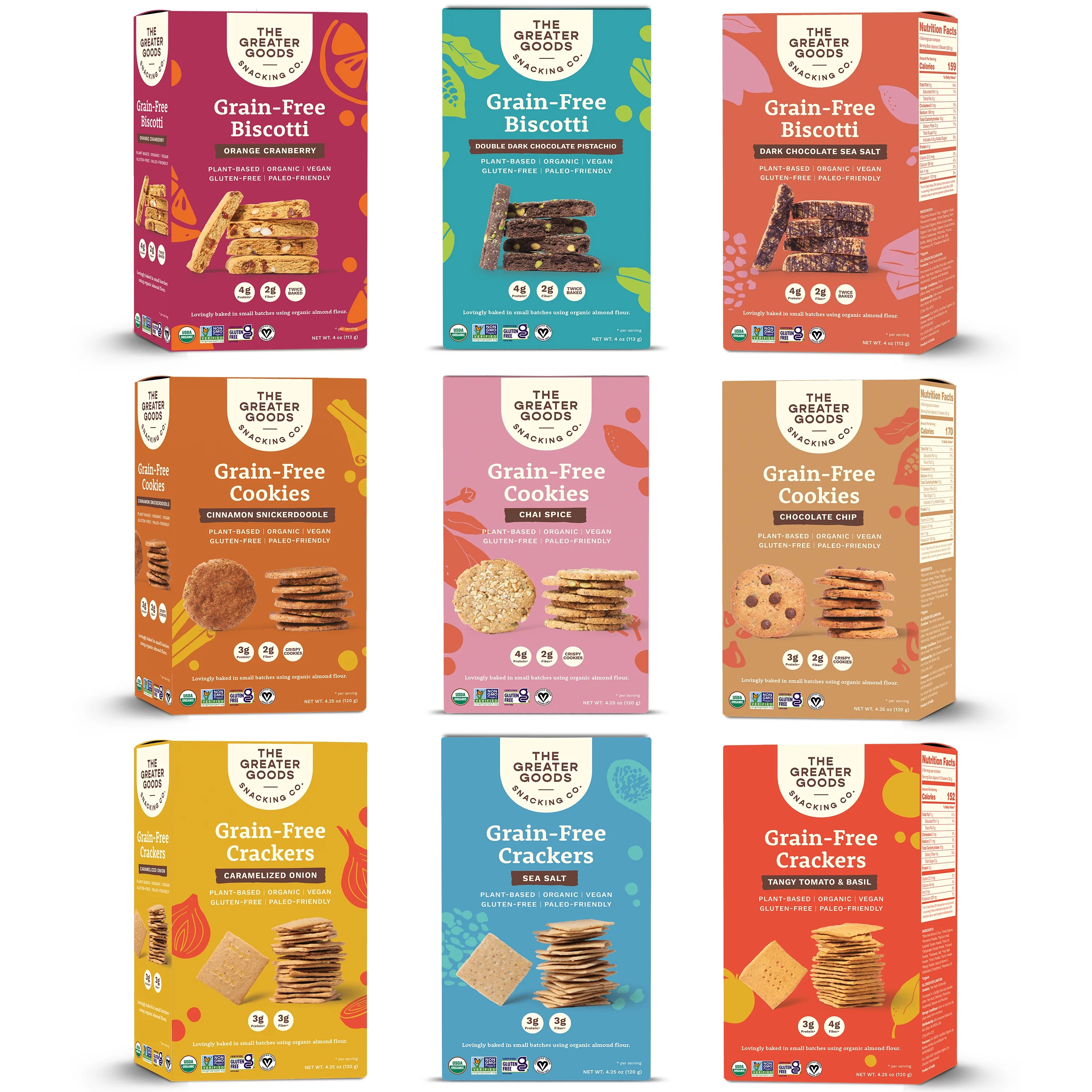 The Greater Goods Snacking Co. Gluten Free Super Sampler Mixed Bundle, 4oz, 9 Boxes