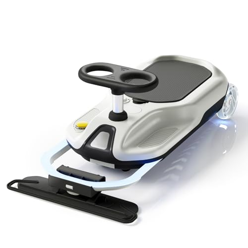 Upgraded Clean Car for Kids, Electric Go Kart with Bearing Steering Rod, Stepless Speed, Glowing Wheels & Storage, 12V Ride-On Race Wiggle Vehicle with Floor Cleaner Function, for Ages 3+