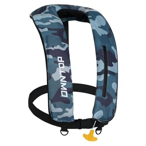 Owntop Inflatable Swim Vest Manual, Soft Padded Neckline, Secure Reflective Tapes, 24g CO2 Cartridge Included, Lightweight for Kayak, Fishing, Paddle Sports