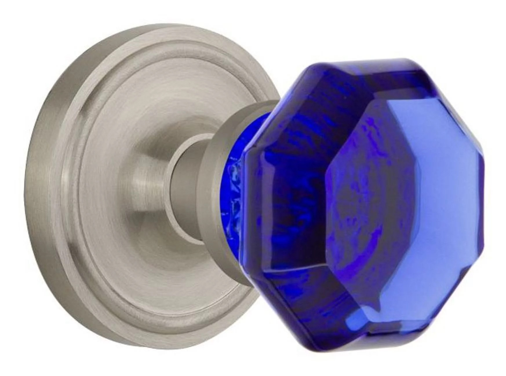 Nostalgic Warehouse Waldorf Cobalt Door Knob with Classic Rosette