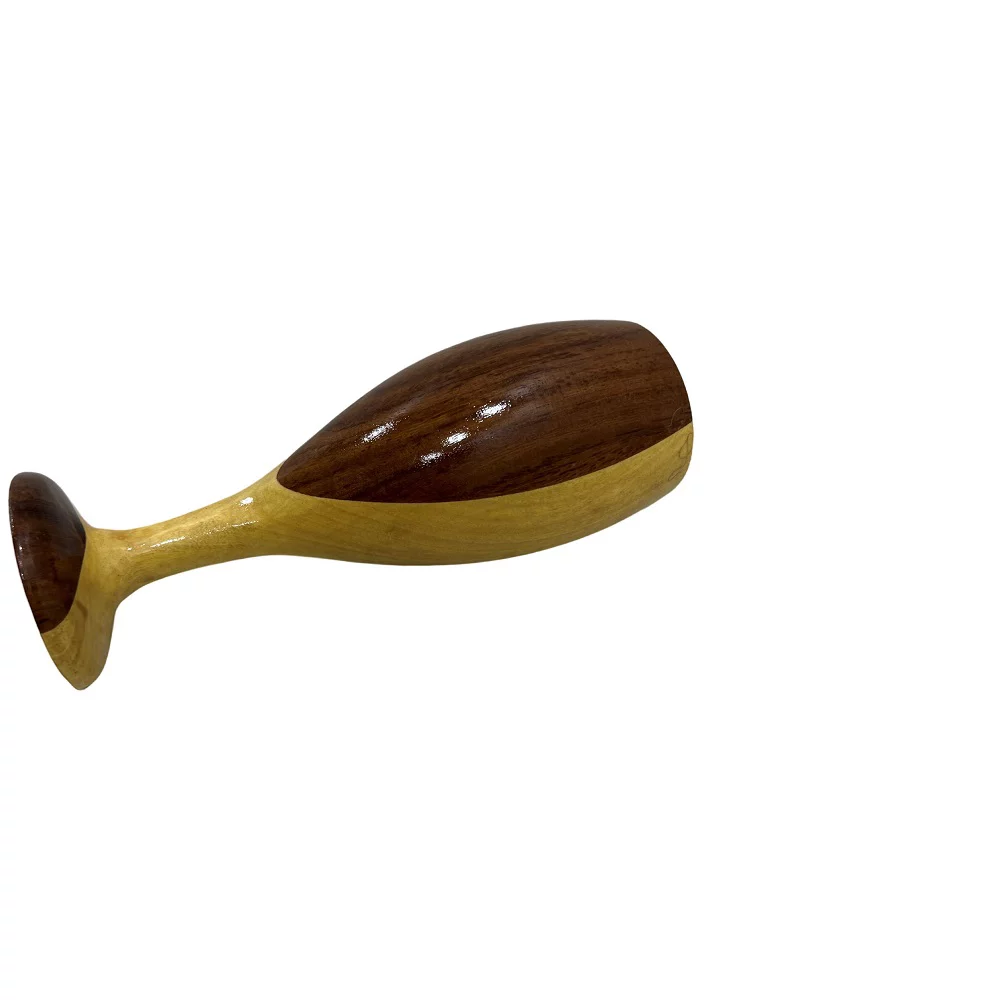 CollectiblesBuy Handmade Wooden Goblet Mango and Teak Wood Wine Drinking Glass Light and Dark Brown
