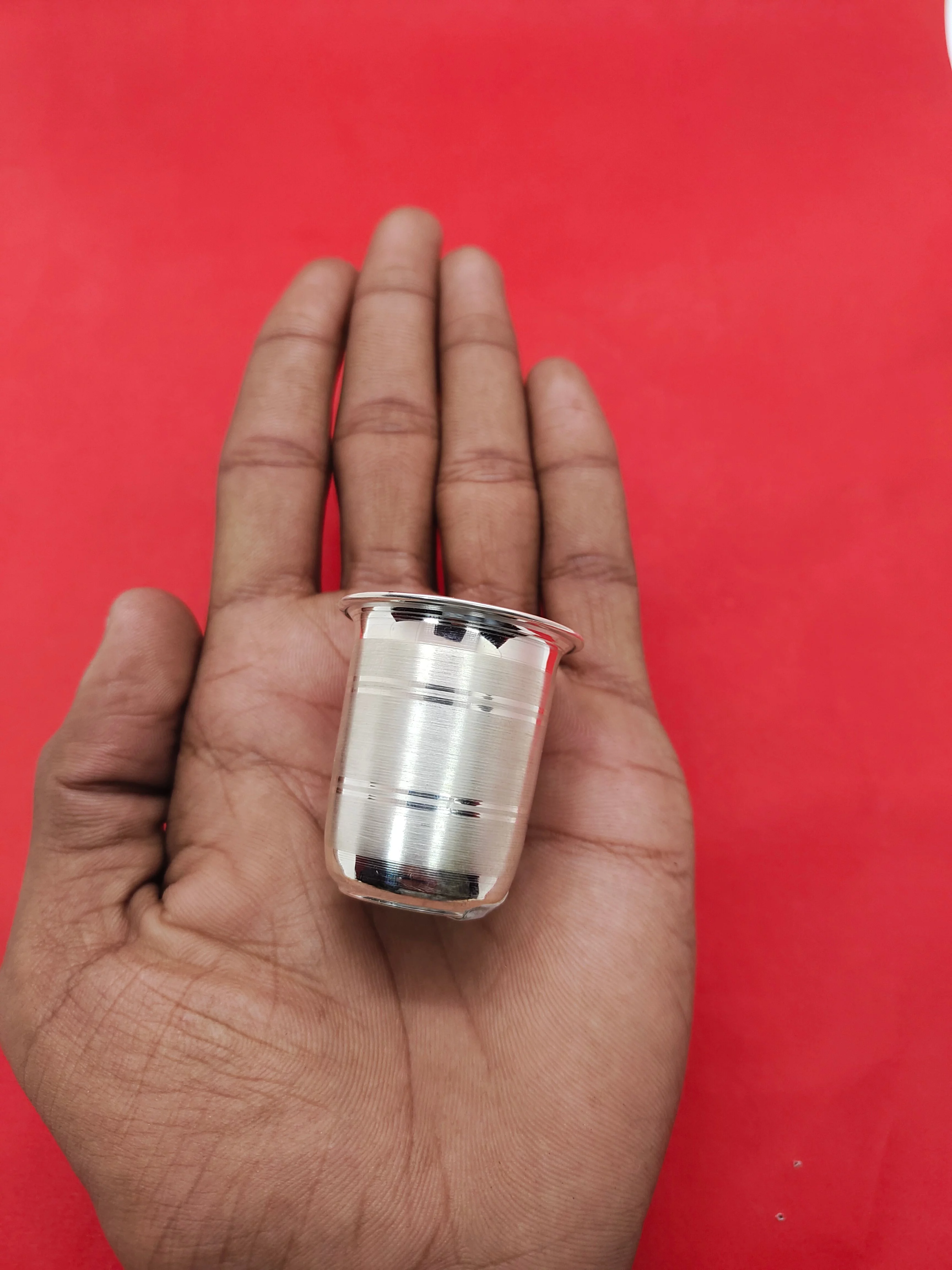 Pure silver handmade water milk glass, silver tumbler, silver water glass, silver utensils gift, silver baby health 9g