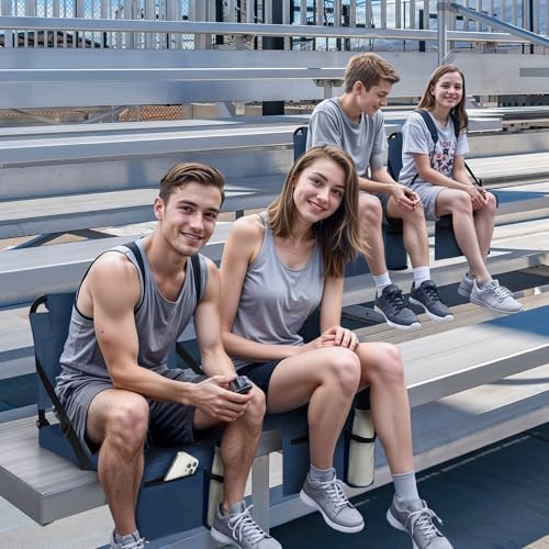 Stadium Seat for Bleachers with Back Support and Wide Padded Cushion Stadium Chair - Includes Shoulder Strap and Cup Holder