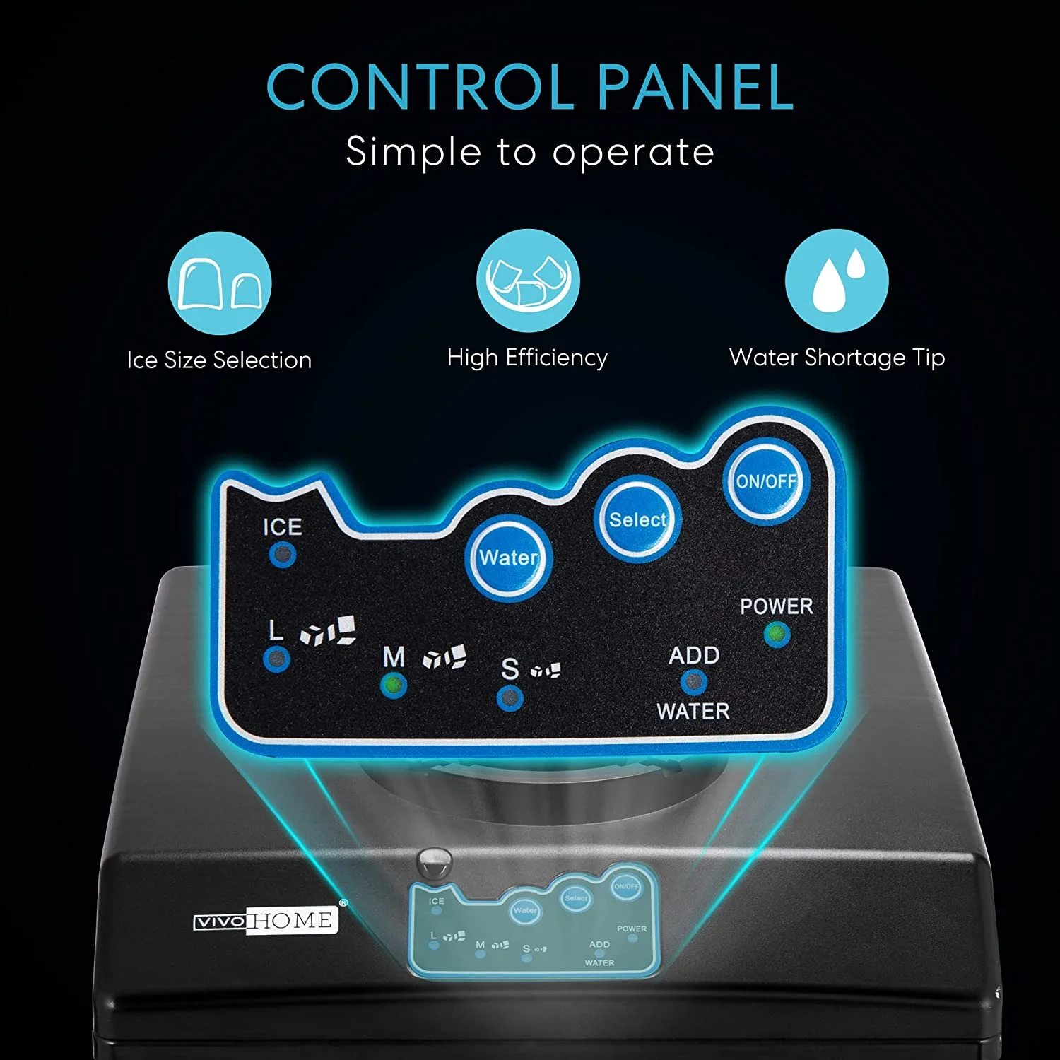 VIVOHOME Electric 2 in 1 Countertop Ice Cube Maker with Water Dispenser Combo Machine 48lbs/Day