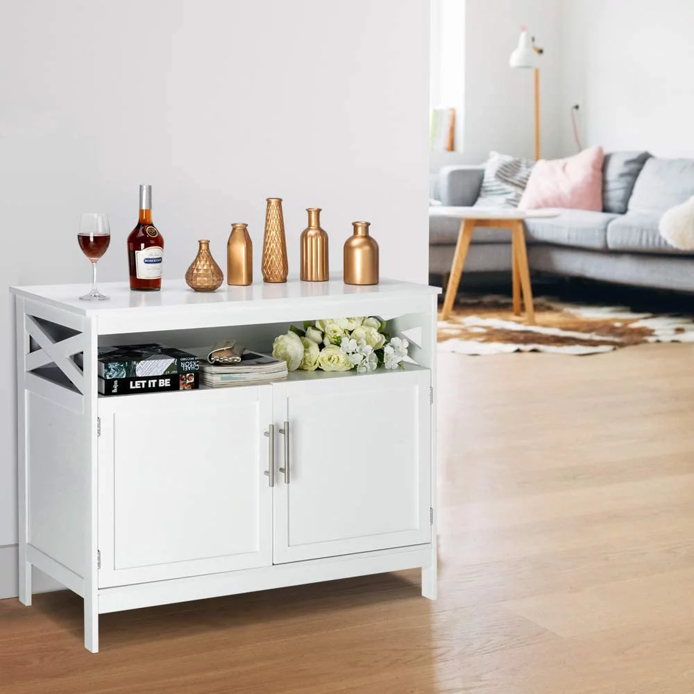 Zimtown Kitchen Storage Cabinet Sideboard Free Standing Dining Furniture for Home