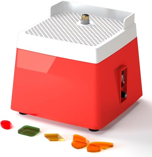 65W Stained Glass Grinder Machine, 110V Portable Mini Electric Glass Sander, Glass Art Grinding Machine with Grinder Bit for Glass Ceramic Processing Art Decoration (Red), SGM074