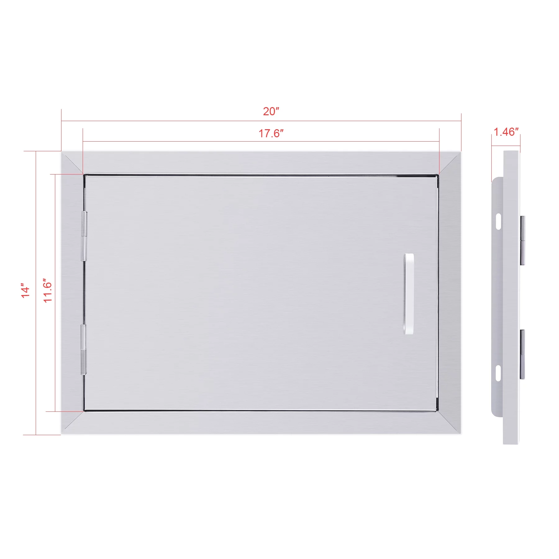 20x14 Kitchen Cabinet Door Stainless Steel Access Door for Outdoor Grills Ovens