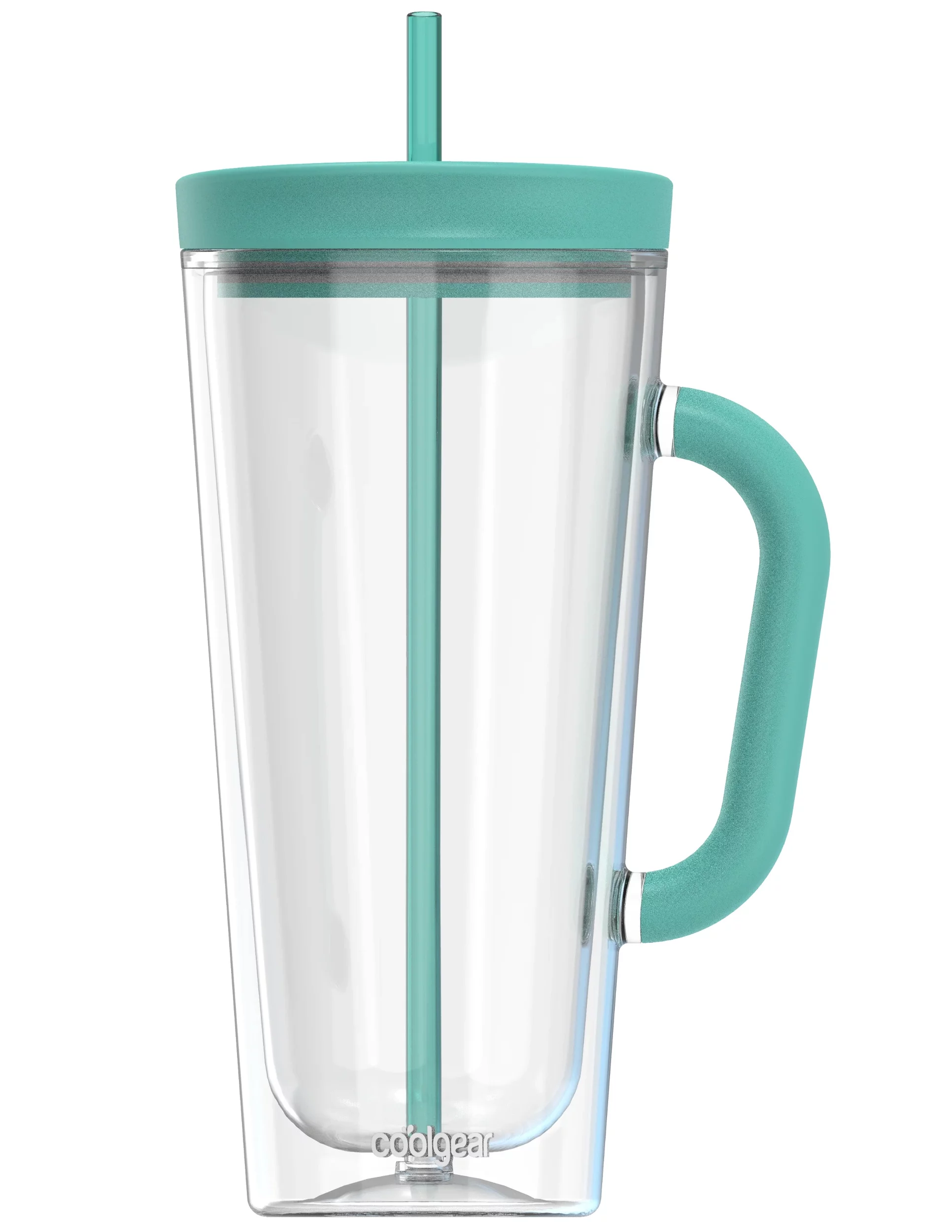 COOL GEAR 3-Pack 26 oz Spritz Tumbler with Straw and Handle | Dual Function Closure, Colored Re-Usable Tumbler Water Bottle with Straw and Handle - Green Tea Pack