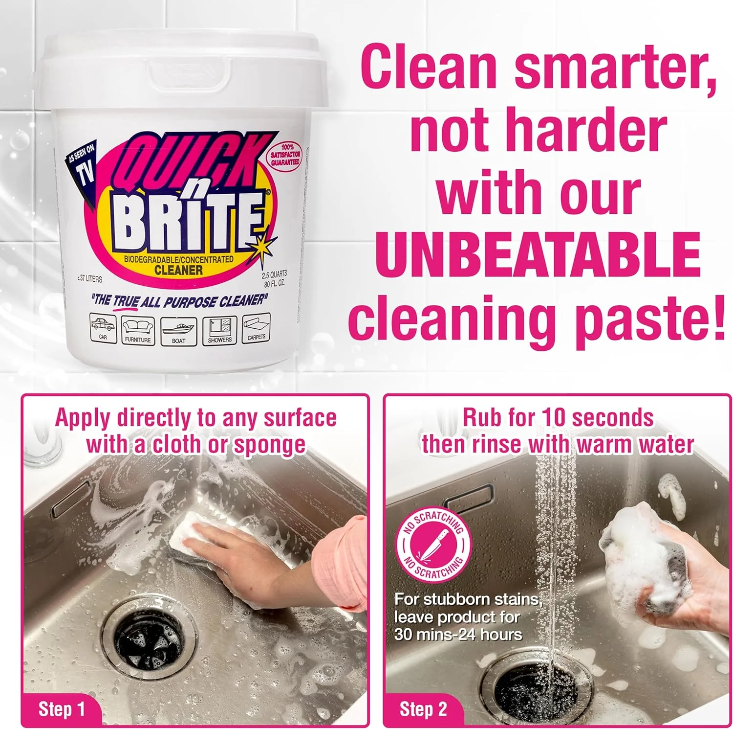 Quick N Brite All Purpose Cleaning Paste 8Pack, 640 Ounce, (Pack of 8)