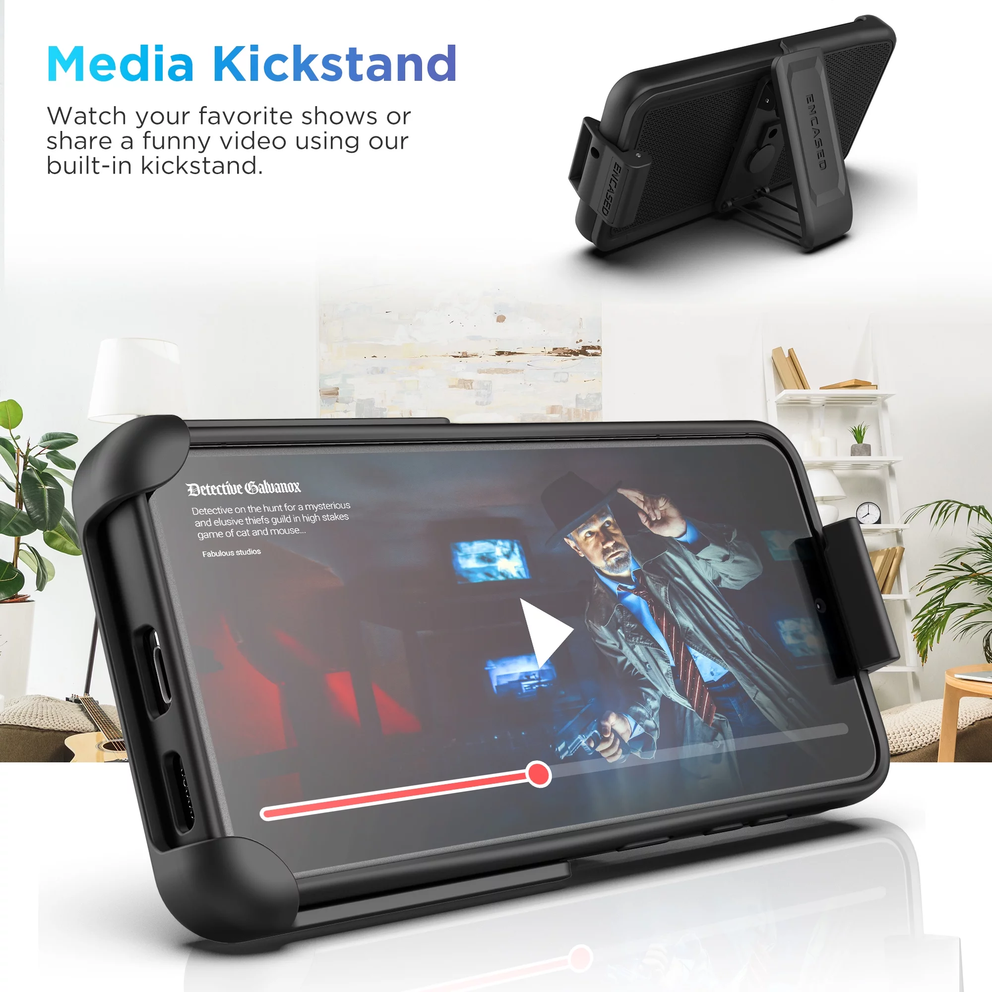 Encased Belt Case designed for Samsung Galaxy S23 Plus with Holster Clip - Thin Armor Series (2023 Release, Model S23+)