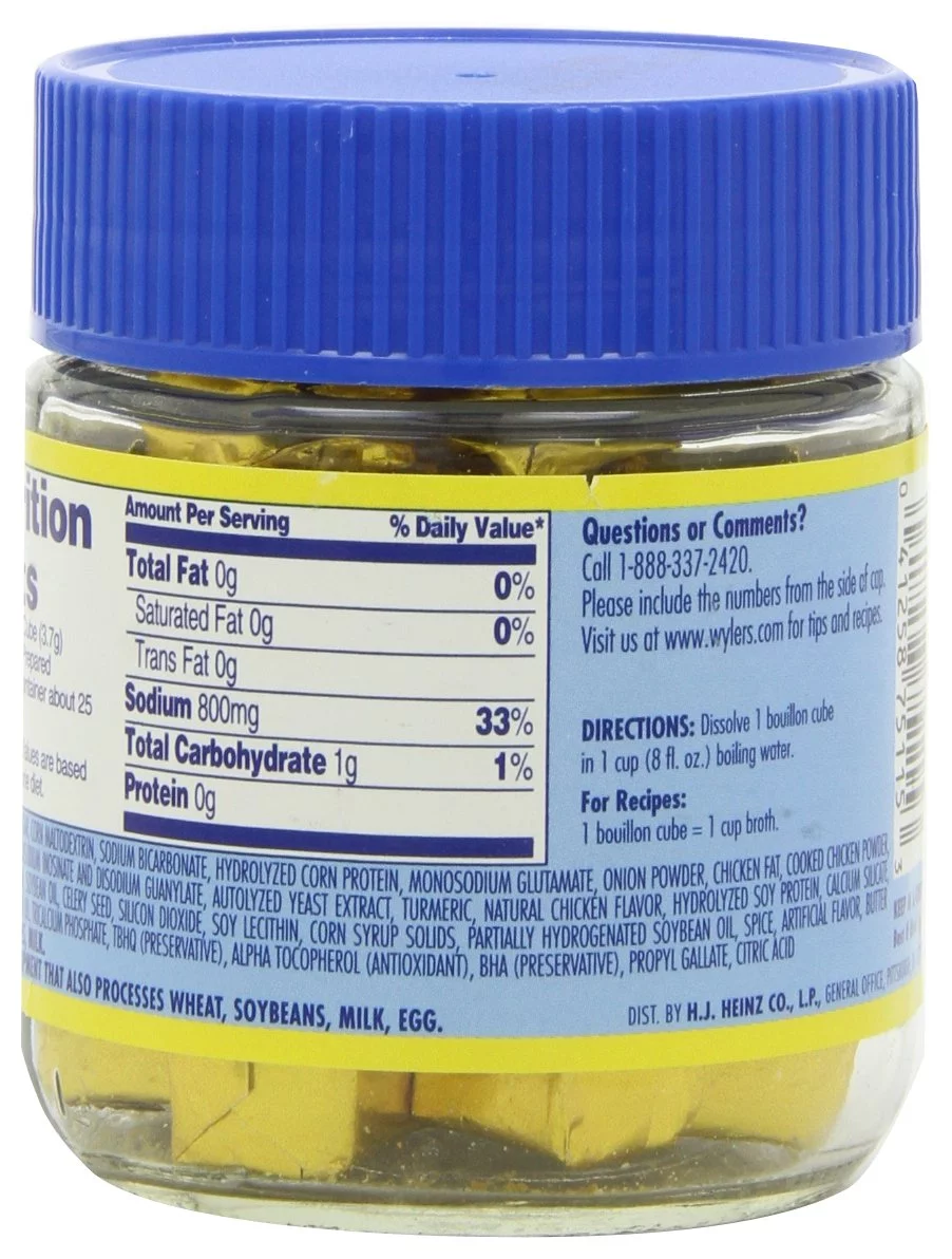 Wyler's Chicken Instant Bouillon Cubes Jar, 3.25 OZ (Pack of 6)