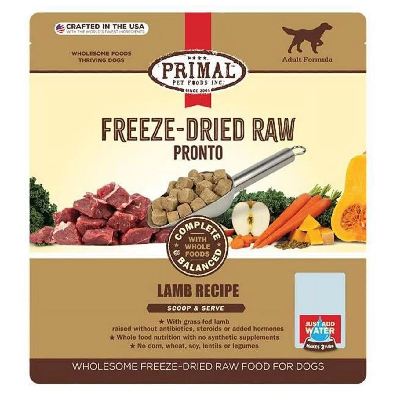 Primal Pet Food 810076941431 7 oz Freeze Dried Pronto Lamb Dog Food