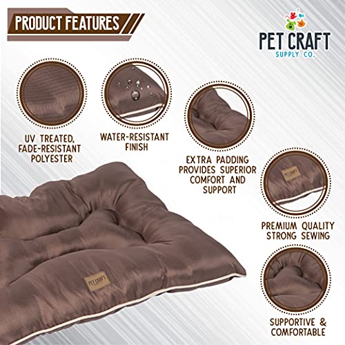 Pet Craft Supply Super Snoozer Calming Indoor / Outdoor All Season Water Resistant Durable Dog Bed, Large, Chocolate, 40.0