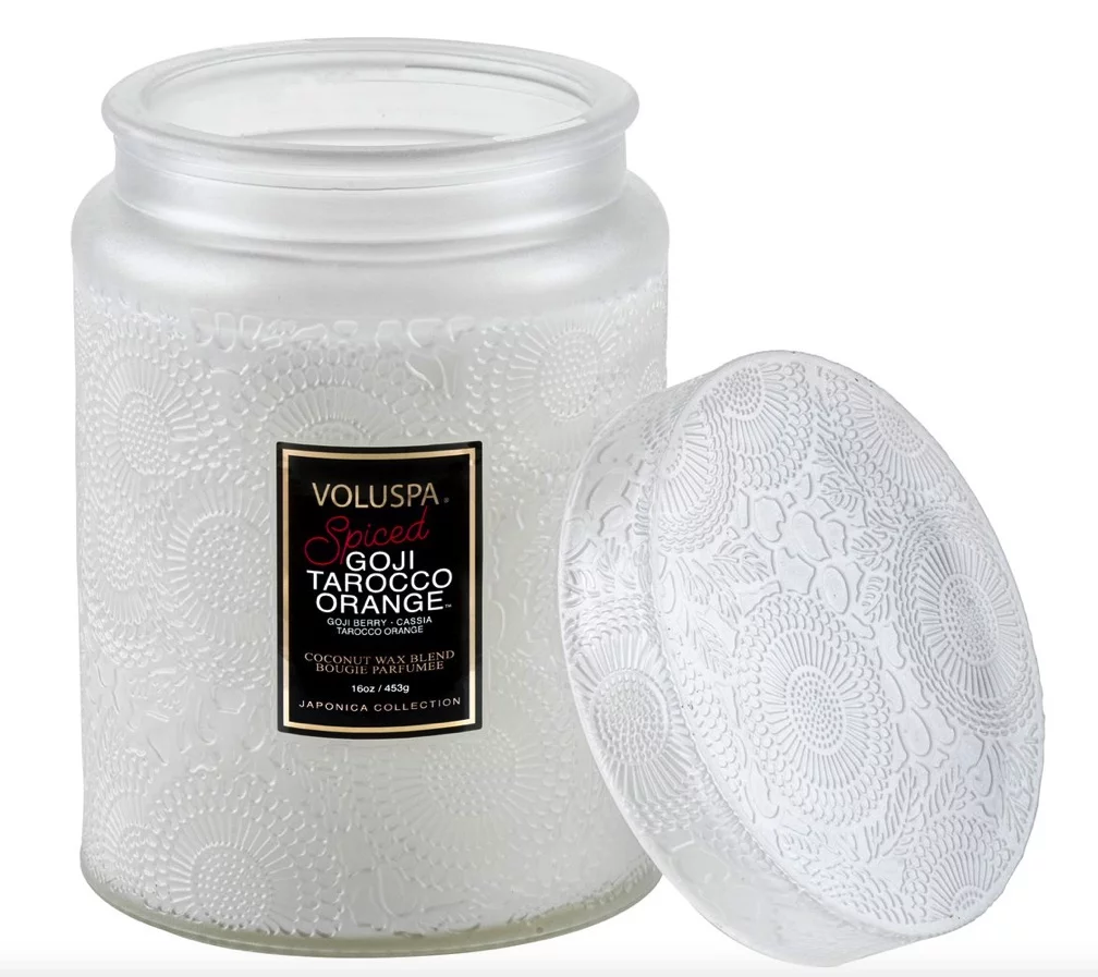 VOLUSPA SPICED GOJI TAROCCO ORANGE LARGE JAR CANDLE 16oz / 453g
