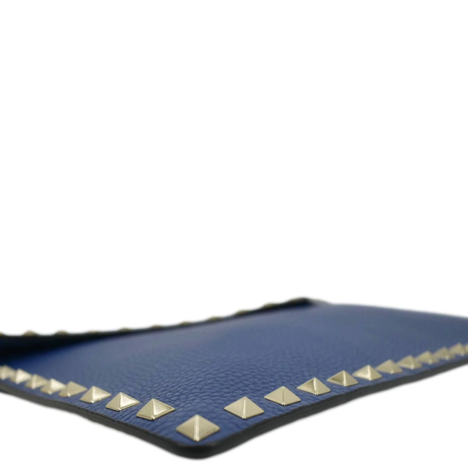 Pre-owned VALENTINO Garavani Rockstud Grainy Envelope Pouch Blue