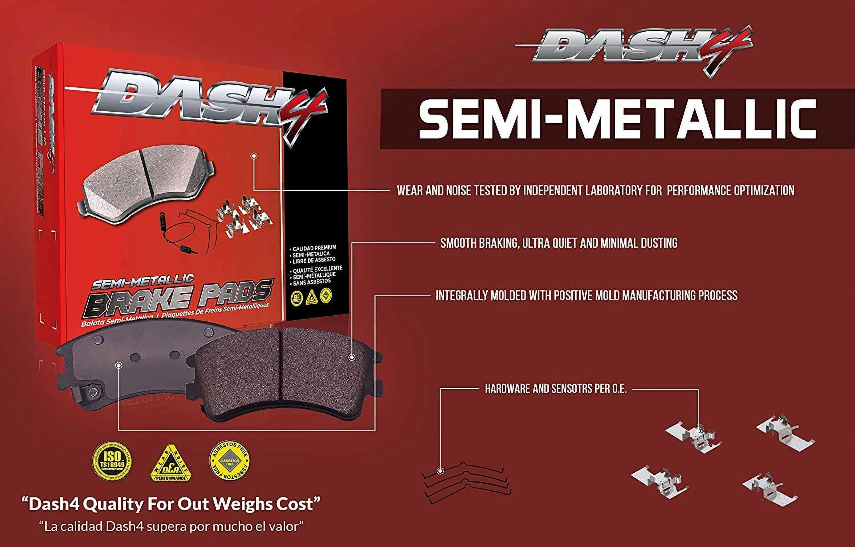 Dash4 Semi-Metallic Disc Brake Pad MD632