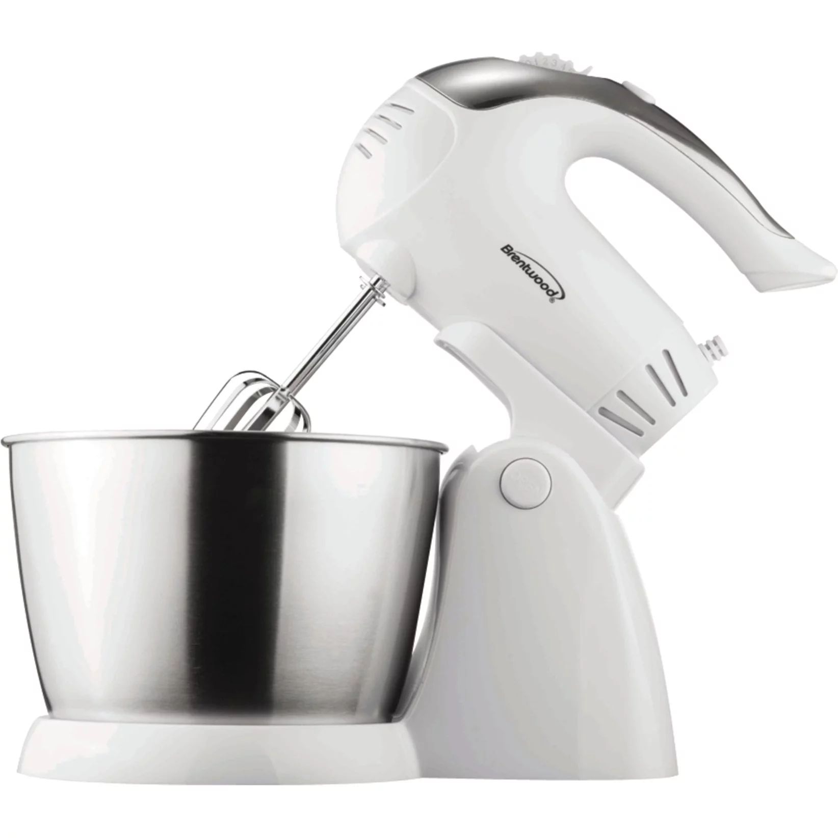 Brentwood 5 Speed Stand Mixer with Stainless Steel Bowl in White (SM-1152)