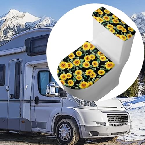 Christmas Bow Bell Toilet Tank Lid Cover and Toilet Seat Lid Cover 2 Pcs Set Toilets Covers with Elastic Cloth Fits Most Toilets Tanks & Lids