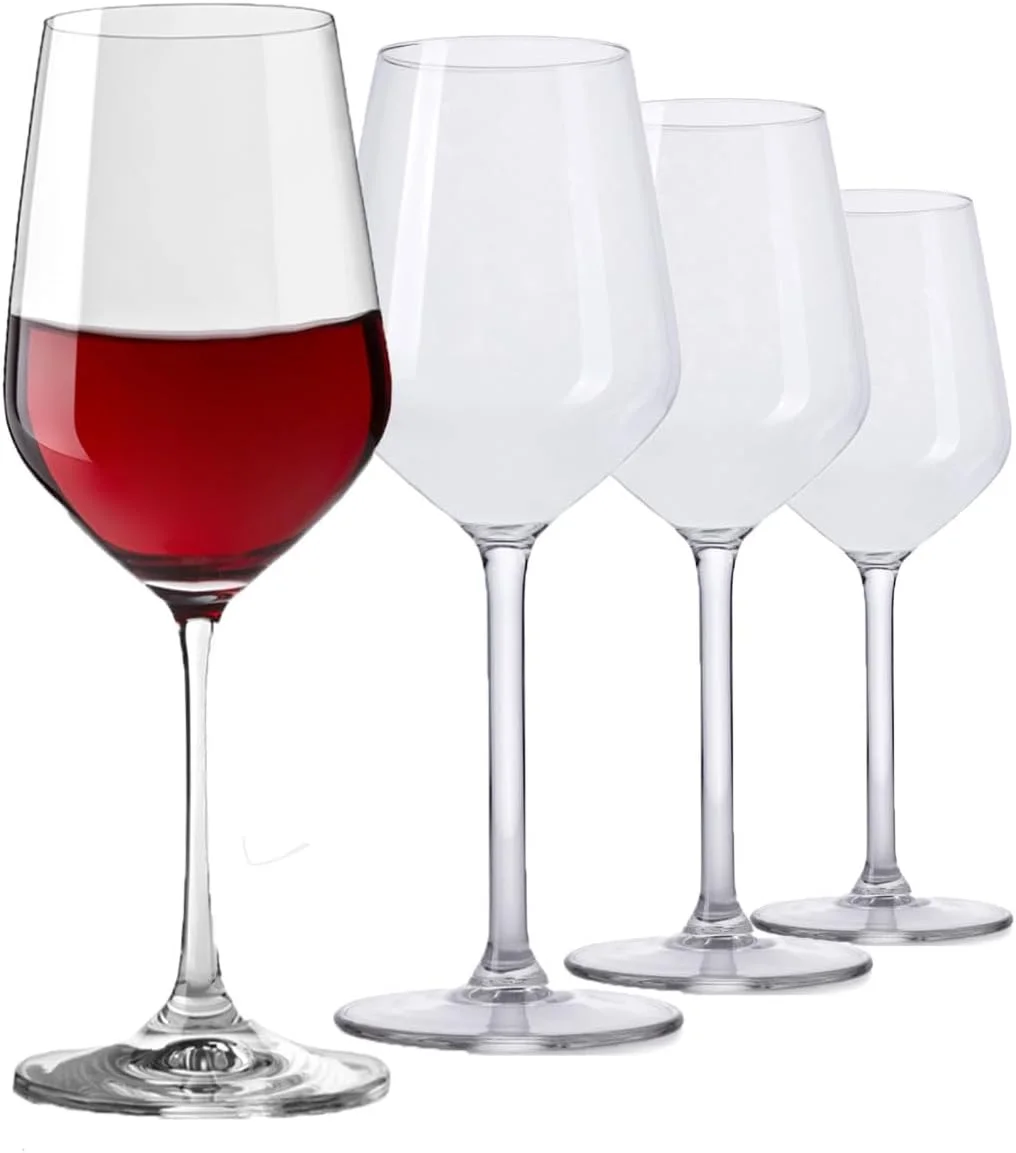 ninesung Wine Glasses Set of 4, Long Stem Wine Glasses, 12 Ounce Crystal White Wine Glasses, Burgundy Wine Glasses, Thin Rim, Large Wine Glasses for Daily Use, Wedding Anniversary or Birthday Gift