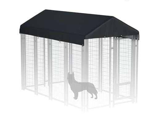 10' x 10' Dog Kennel Cover 600D Heavy Duty Waterproof Replaceable Dog Kennel Top Cover - Gray (Top Cover Included Only)