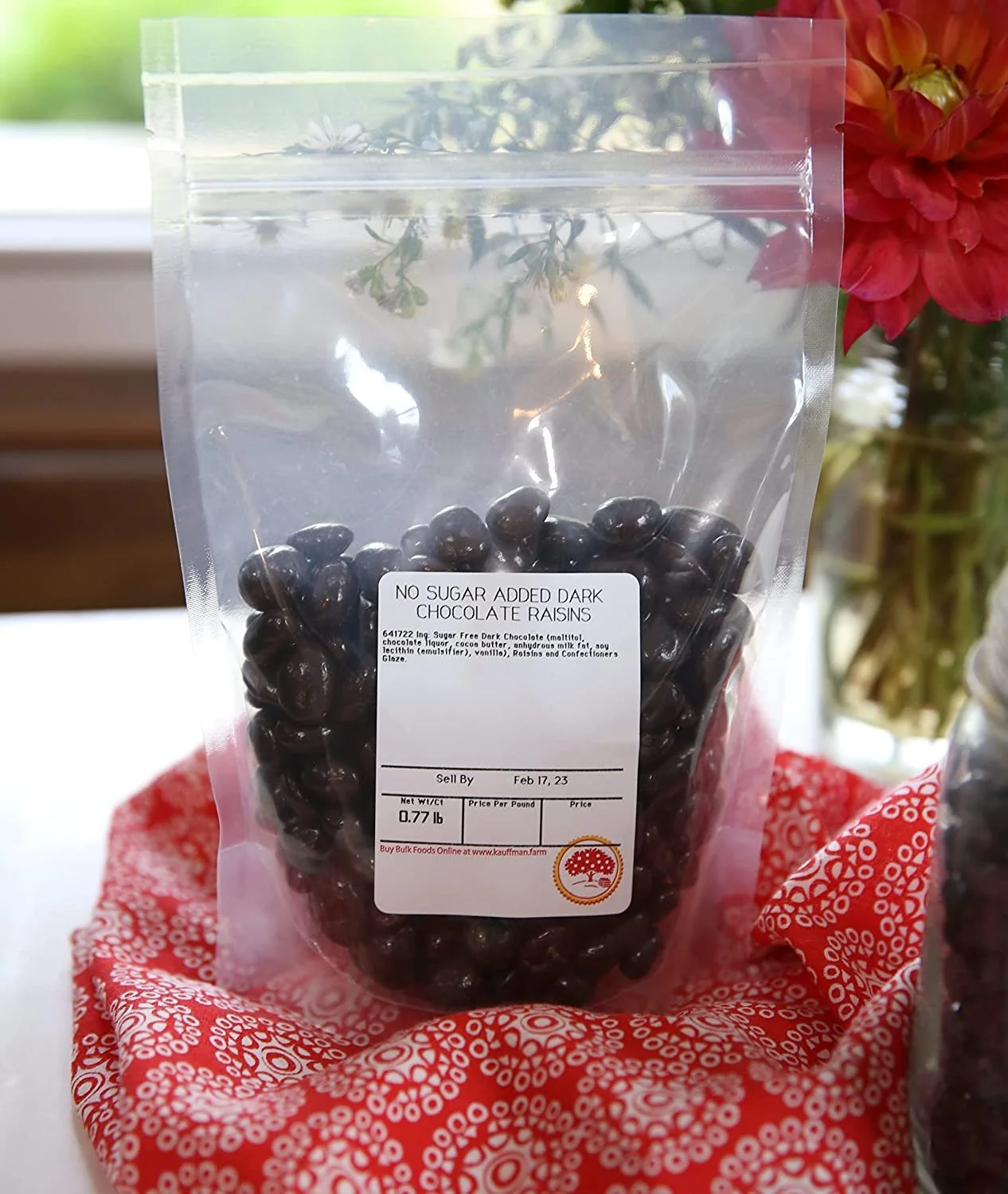 Kauffman Orchards Dark Chocolate Covered Raisins - No Sugar Added - 12 Oz. Bag Pack of 3