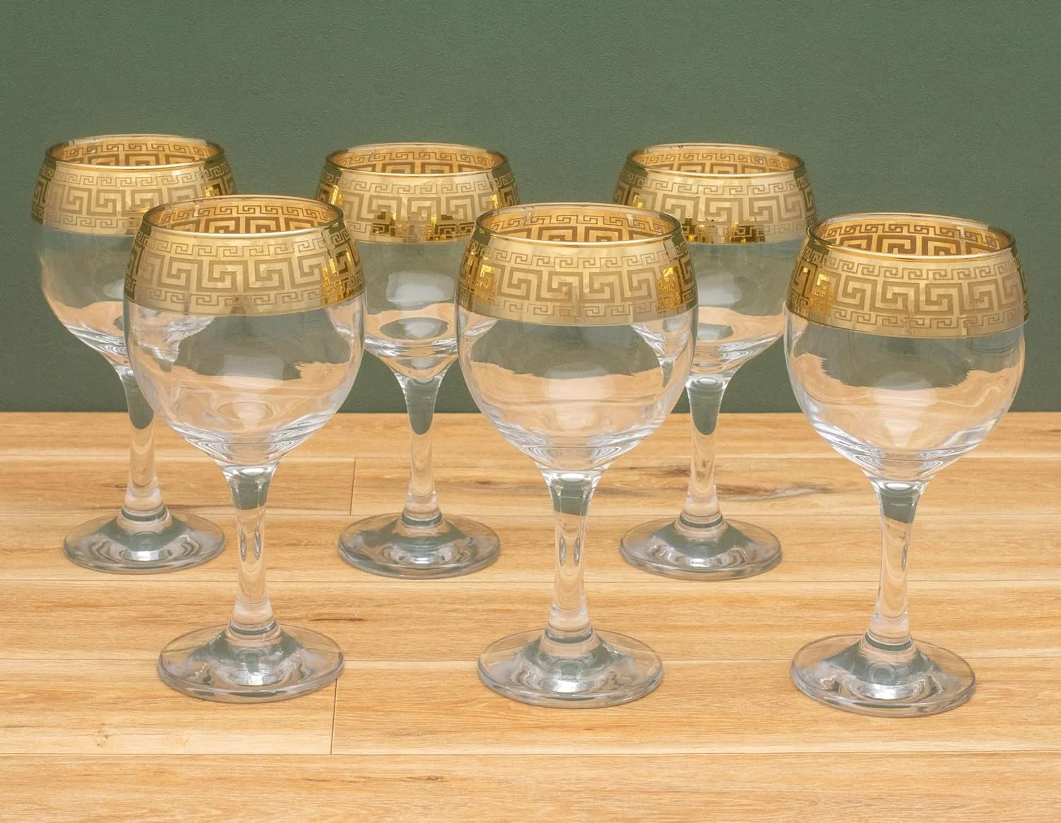 Rimmed Glasses (Wine Goblet Steam Glasses 6 Pieces)