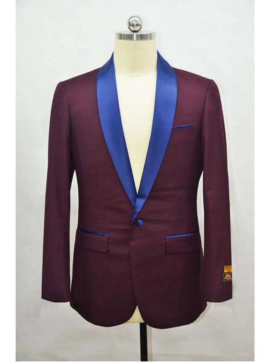 Mens Blazer Burgundy ~ Navy Tuxedo Dinner Jacket And Blazer Two Toned