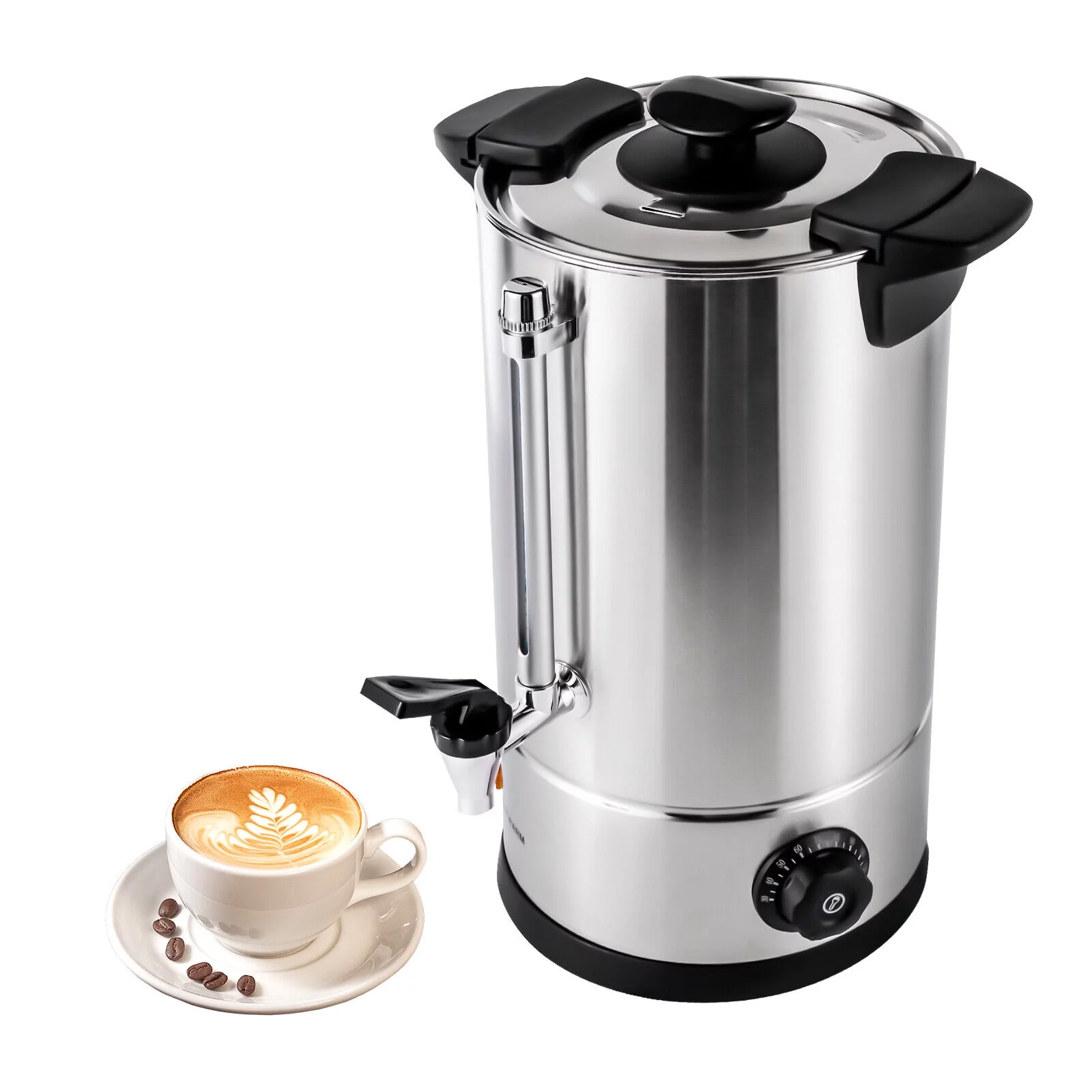 10L/2.64gal Stainless Steel Tea Urn Electric Catering Hot Water Boiler Coffee