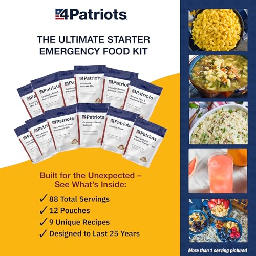 4Patriots 2-Week Survival Food Kit: Emergency Food Supply Designed to Last 25 Years, 84 Servings