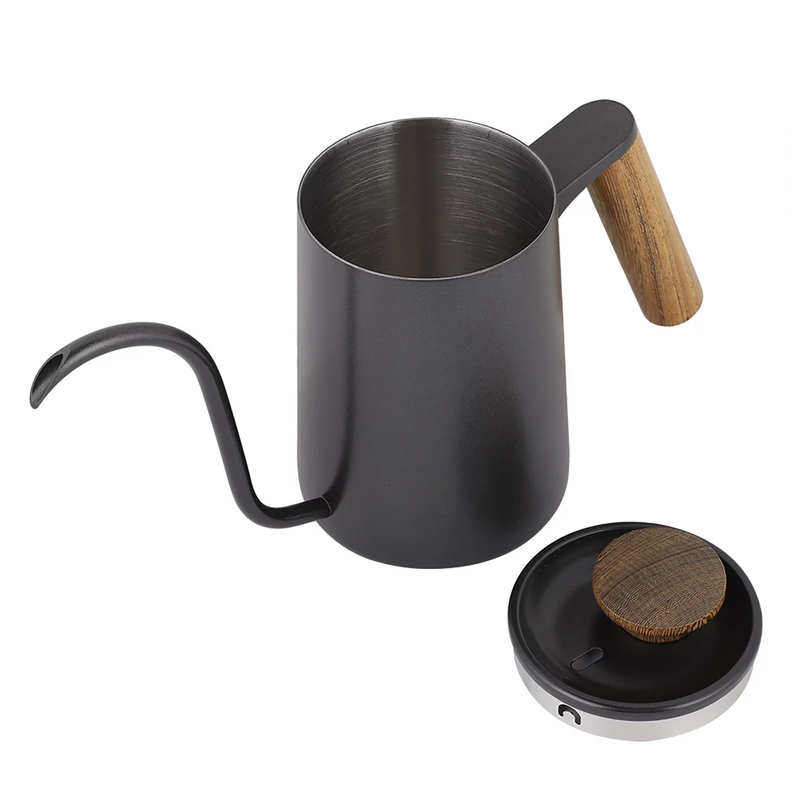 Drip Coffee Pot - VIFER 600ML Stainless Steel Long Gooseneck Spout Kettle Handle Drip Coffee Pot 1PC (Black)