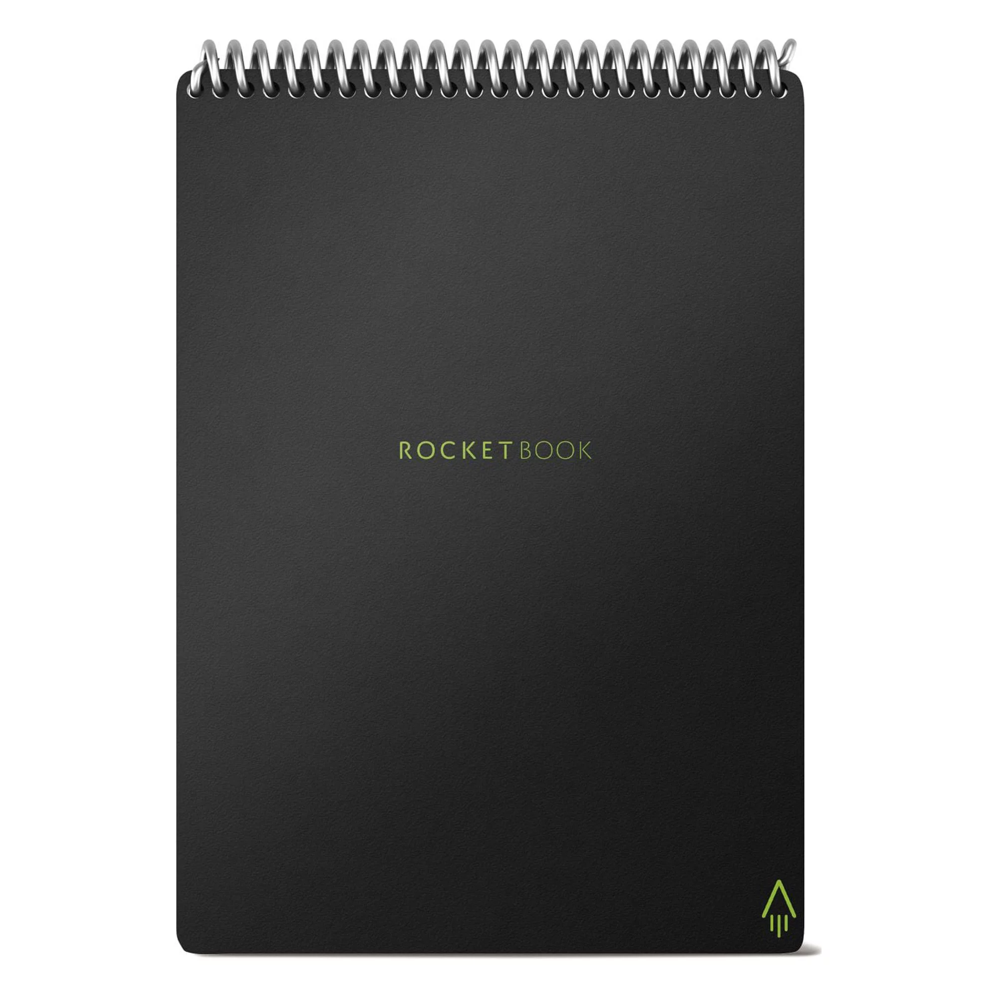 Rocketbook Flip Smart Reusable Spiral Notepad, Black, Executive Size Eco-friendly (6