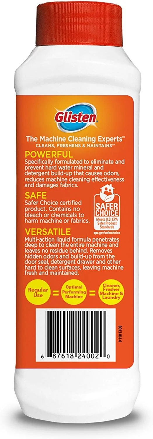 Glisten Washer Magic Washing Machine Cleaner & Deodorizer, 12 Fl Oz, 12-Pack