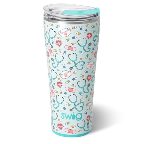 Swig Life 32oz Insulated Tumbler, Travel Coffee Tumbler with Lid, Cup Holder Friendly, Stainless Steel Travel Coffee Mug, Glitter Tumbler, Glitter Gifts (Confetti)