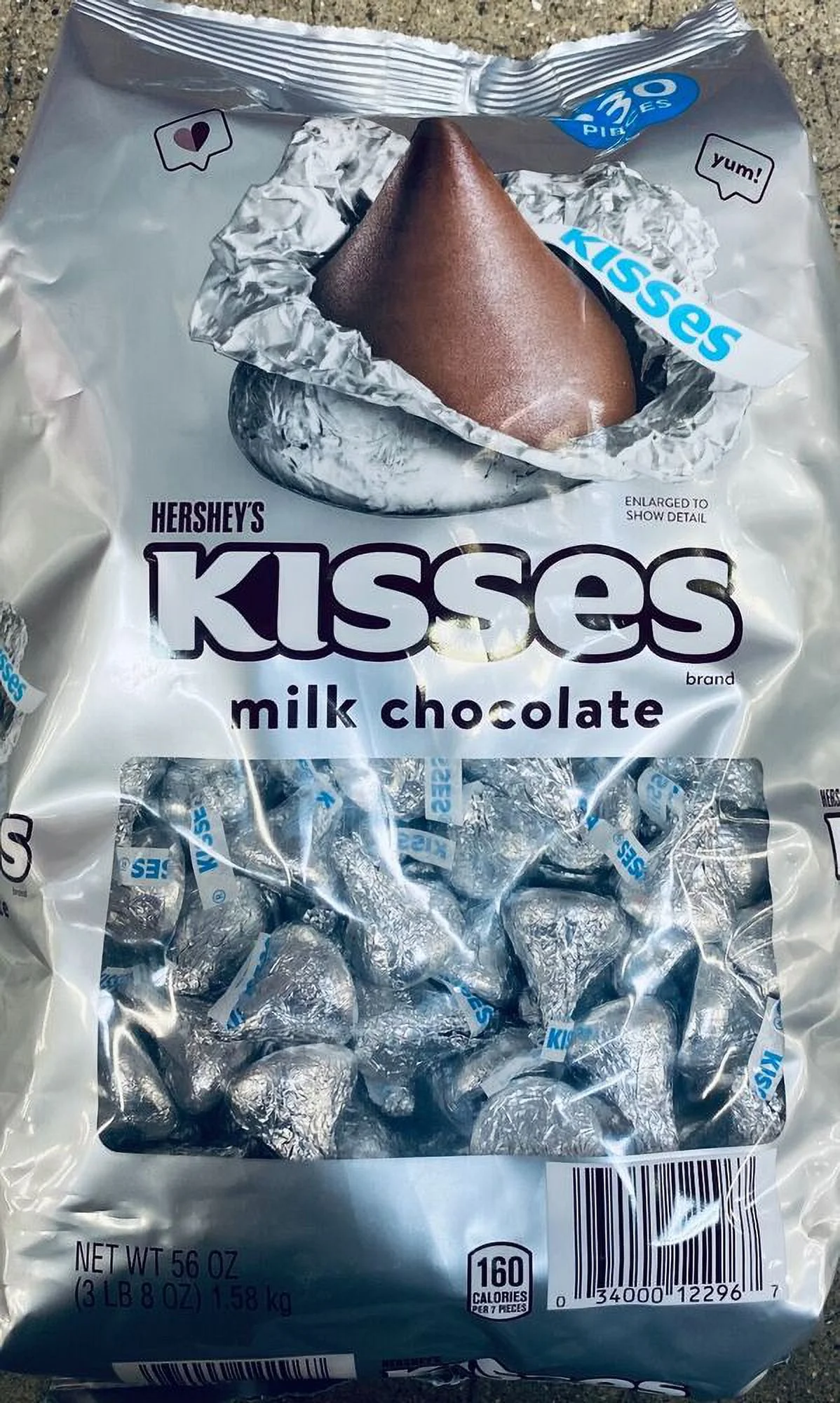4x Hershey's Kisses Milk Chocolate 56 Oz Ounce Candy Bulk Bags Candies 4 BAGS
