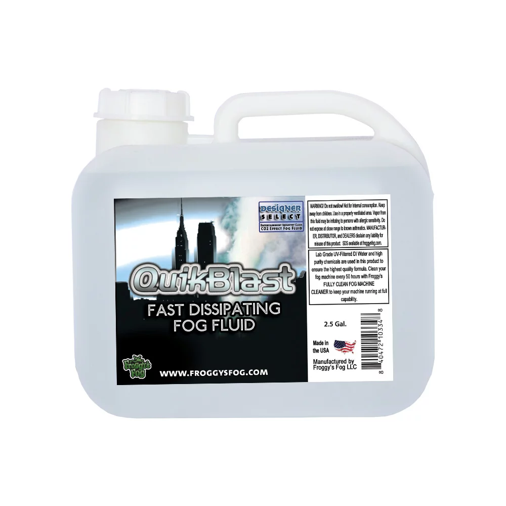 Quikblast Fog Juice - CO2 Blast Effect Fog Machine Fluid - Best for Chauvet DJ Geysers - 2.5 Gallon Square