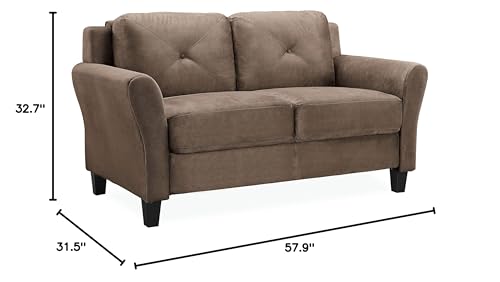 Lifestyle Solutions Harrington Loveseat, Dark Grey