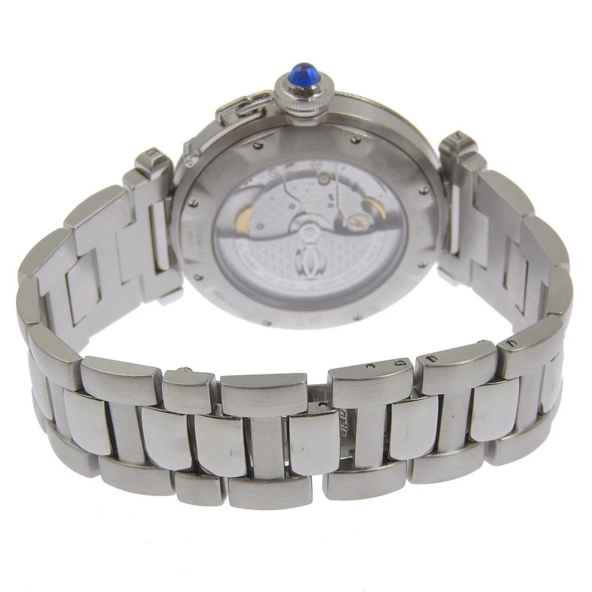 Pre-Owned Cartier CARTIER Pasha grid watch W31040H3 stainless steel silver automatic winding white dial men's (Fair)