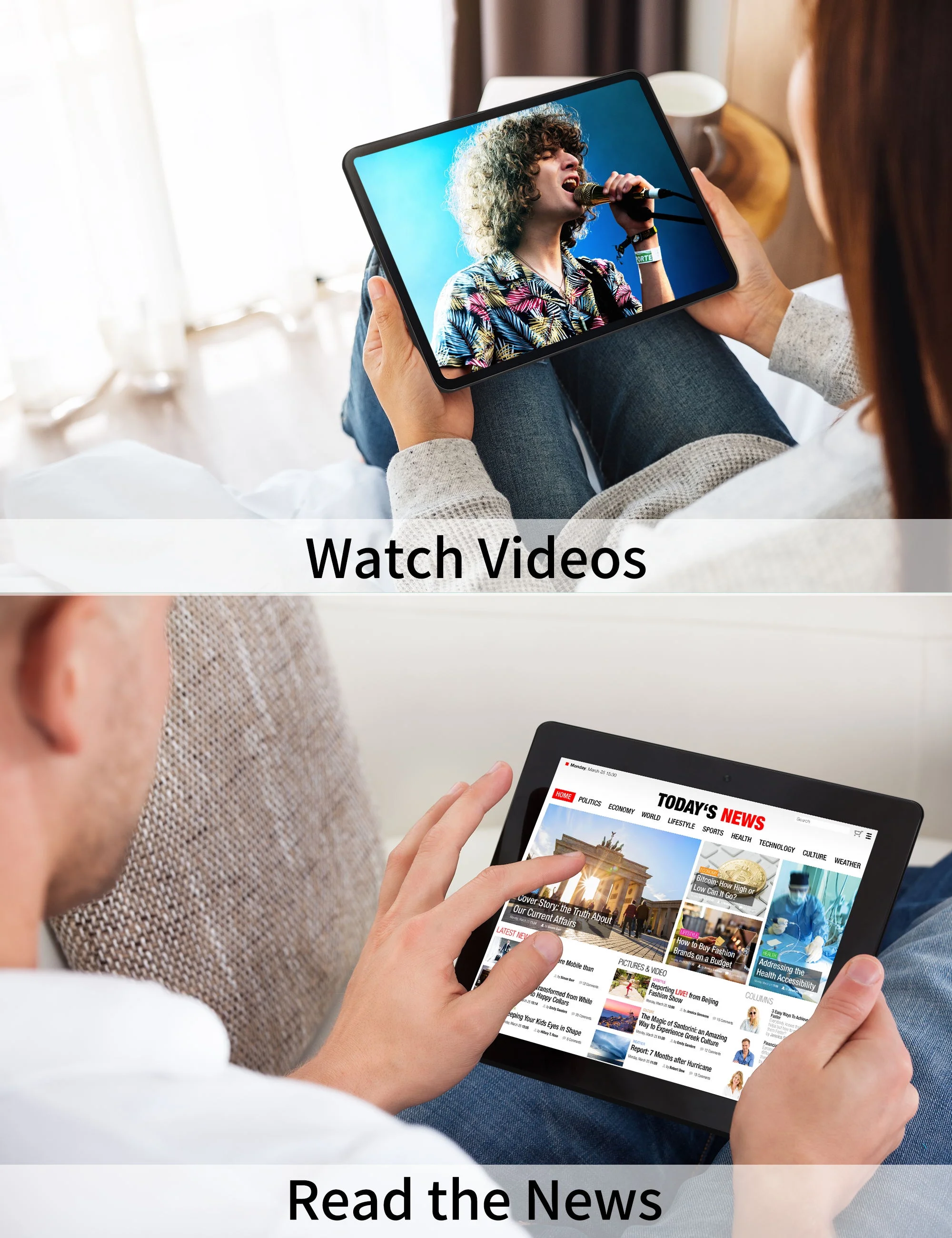 Victure 10.1 Inch Android 12.0 WiFi Tablet with 6GB RAM 128GB Storage,Dual Camera 5000mAh Battery,Grey