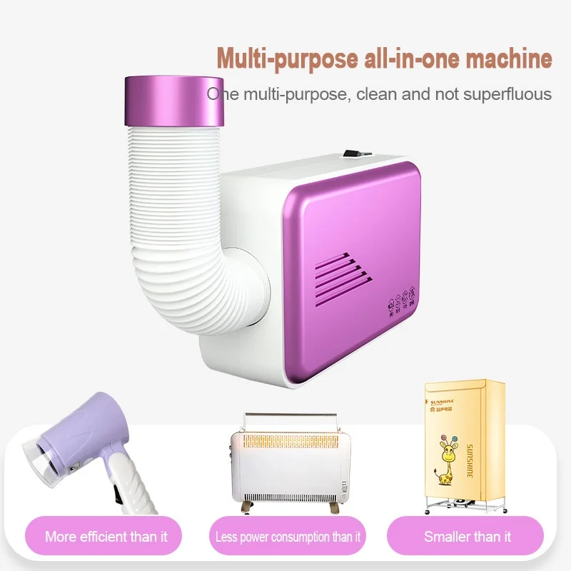 Household Quick Drying Clothes Dryer Small Drying Clothes Dryer Warm Is Dehumidified, Dry Shoes Warm Shoes, Wardrobe Folding pink-Host-cloth EU