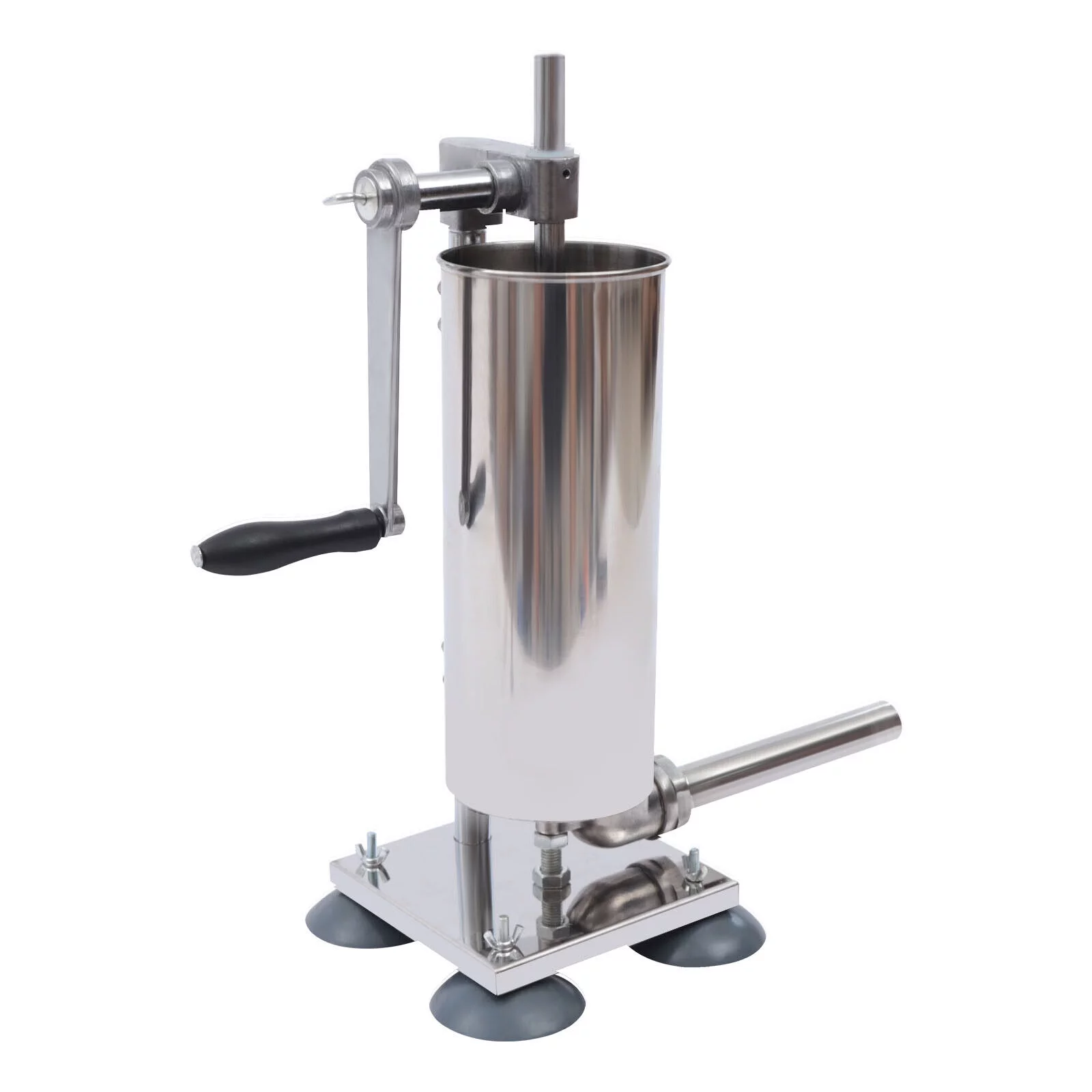 OUKANING 3L Vertical Hand-crank Sausage Maker Meat Filler Machine Sausage Stuffer Meat Press Stainless Steel with 8 Tubes