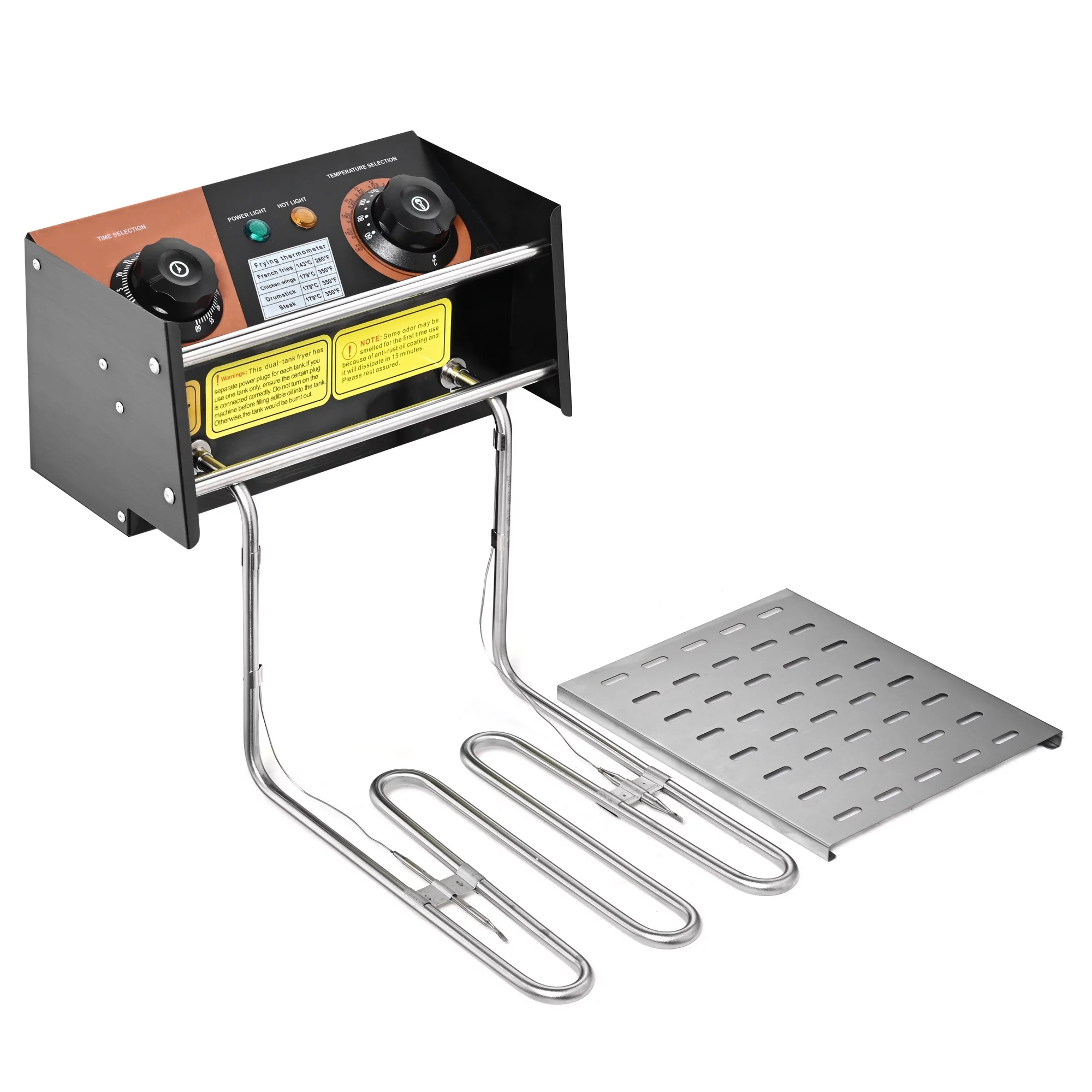 Deep Fryer,Commercial Electric Deep Fryer,Stainless Steel with Basket & Lid,Temperature Control Frying Machine,110V