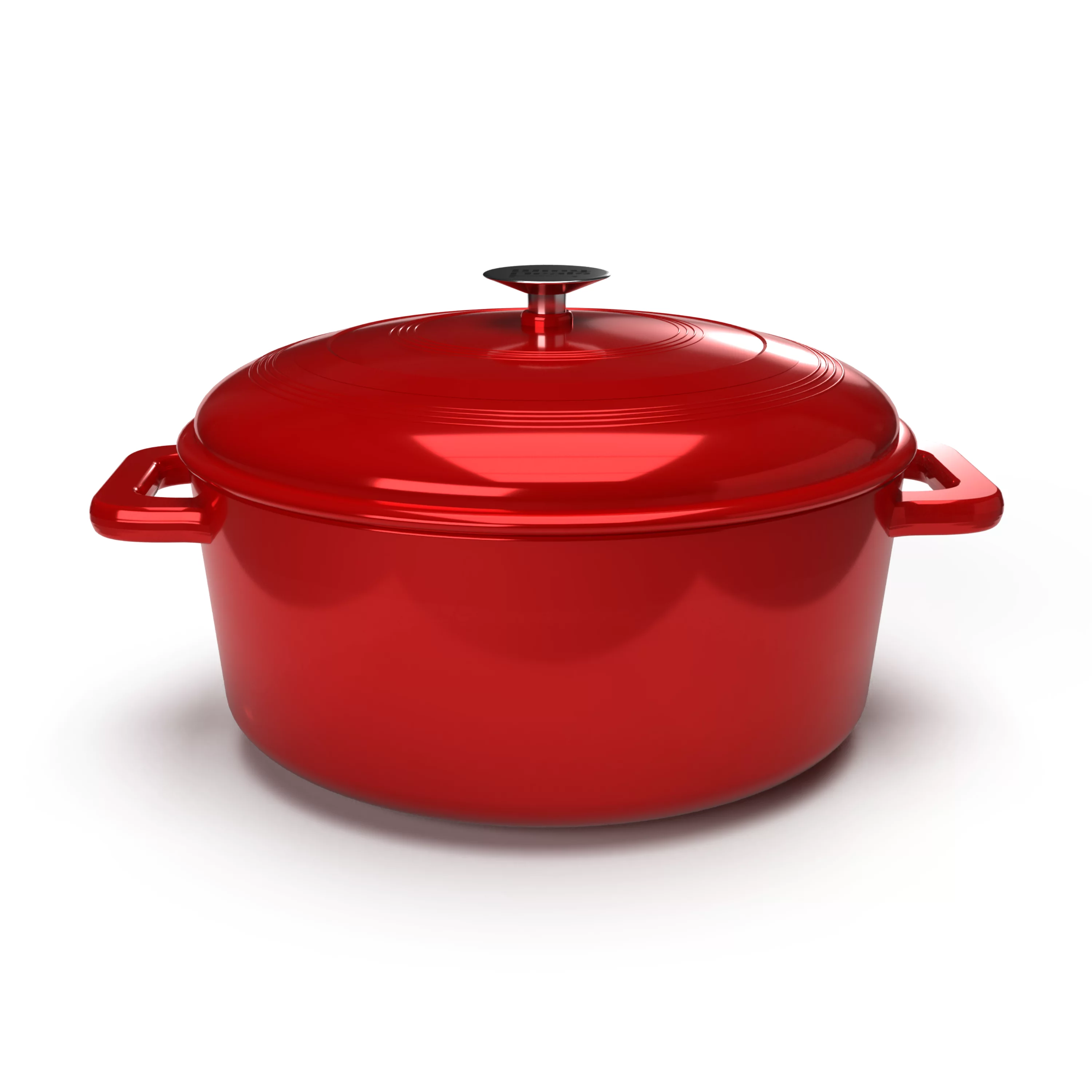 WIN4 DEALS Enameled Cast Iron Dutch Oven Stockpots with Lid - Red