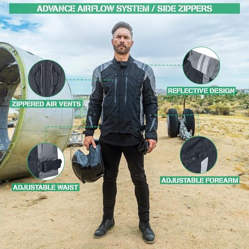 Nomad Motorcycle Jacket for Men, Ironborn Biker Jacket, Cruiser Sportsbike Enduro Mens Riding Jacket with Armor Protection