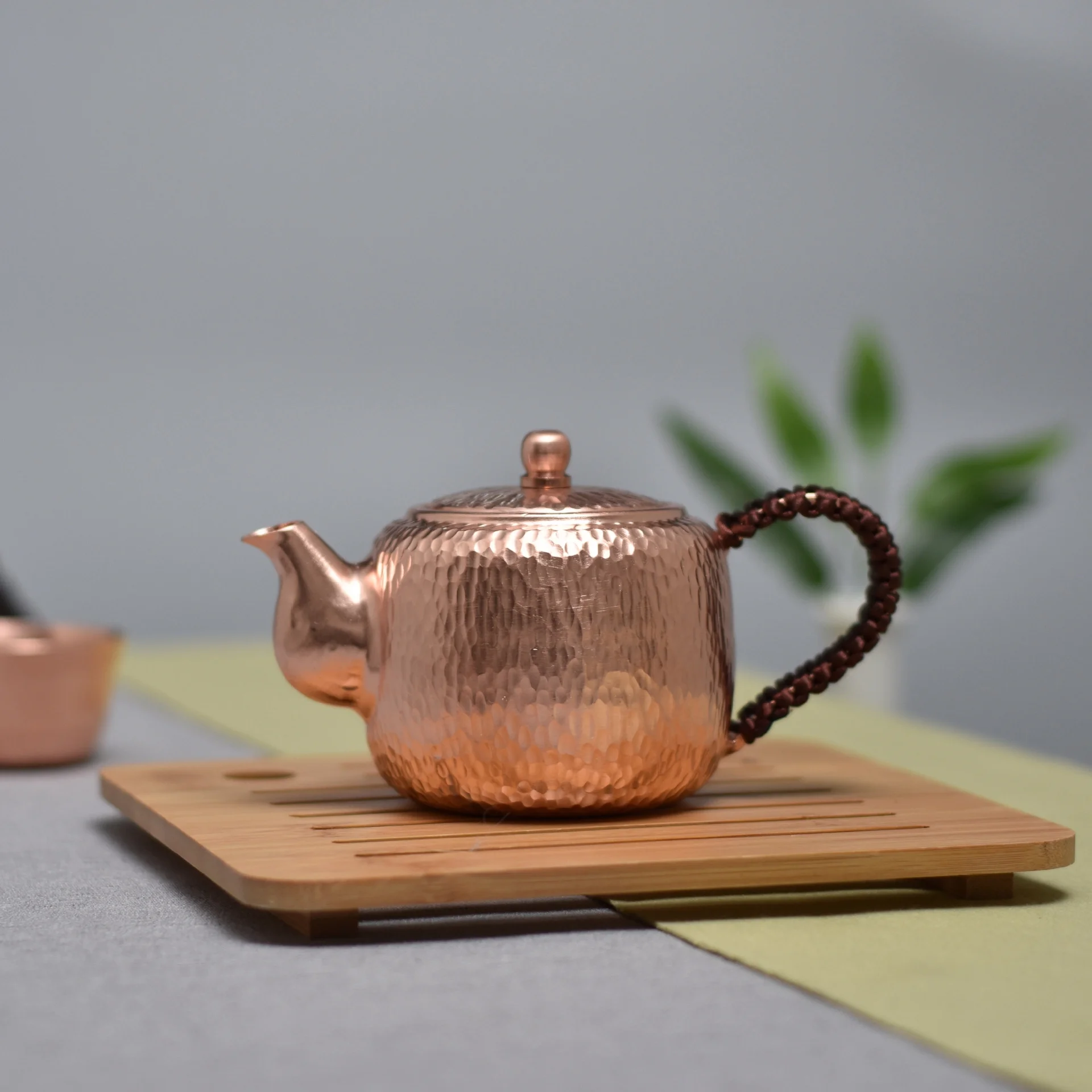 300ml Small Pure Copper Hand-made Tea Pot Ancient Copper Pot Kung Fu Tea Set