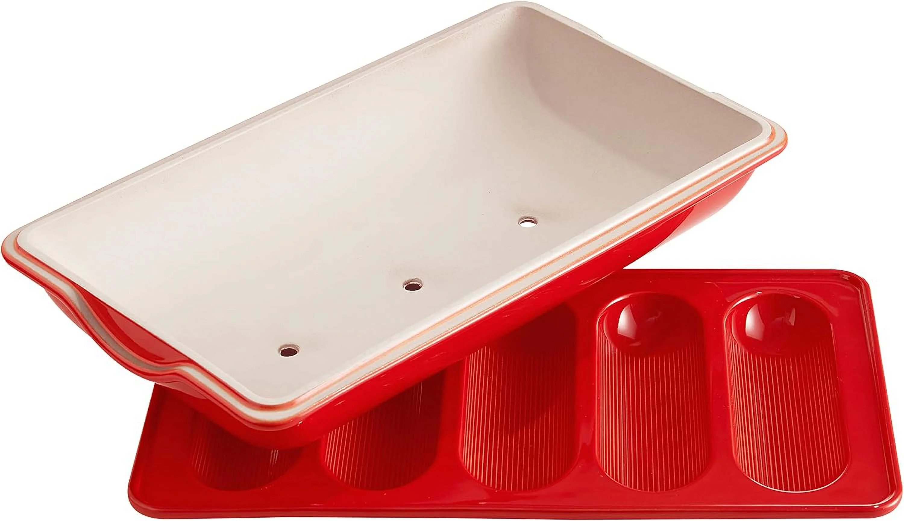 Mini Baguettes Baker, 5 Loaves, Burgundy