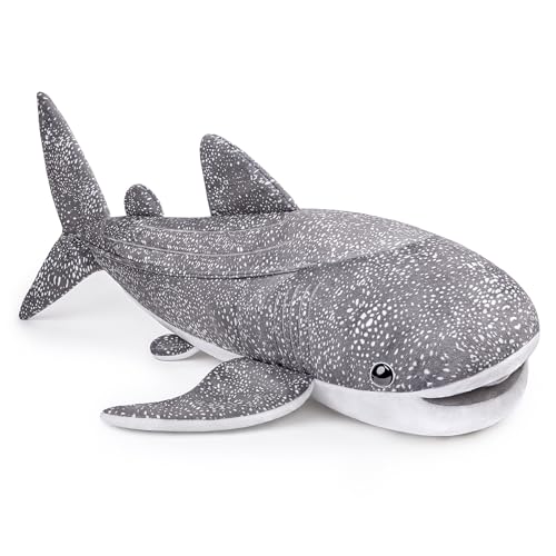 Whale Shark Realistic Plush - Large Stuffed Animal Toy, 31'' Ocean Shark Pillow Gift Collection for Boys and Girls