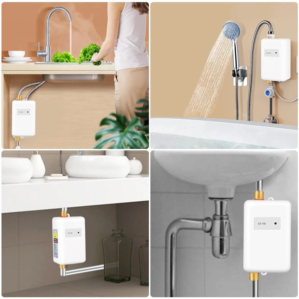 JahyShow Instant Hot Water Heater Electric Tankless On Demand House Shower Sink 3000W