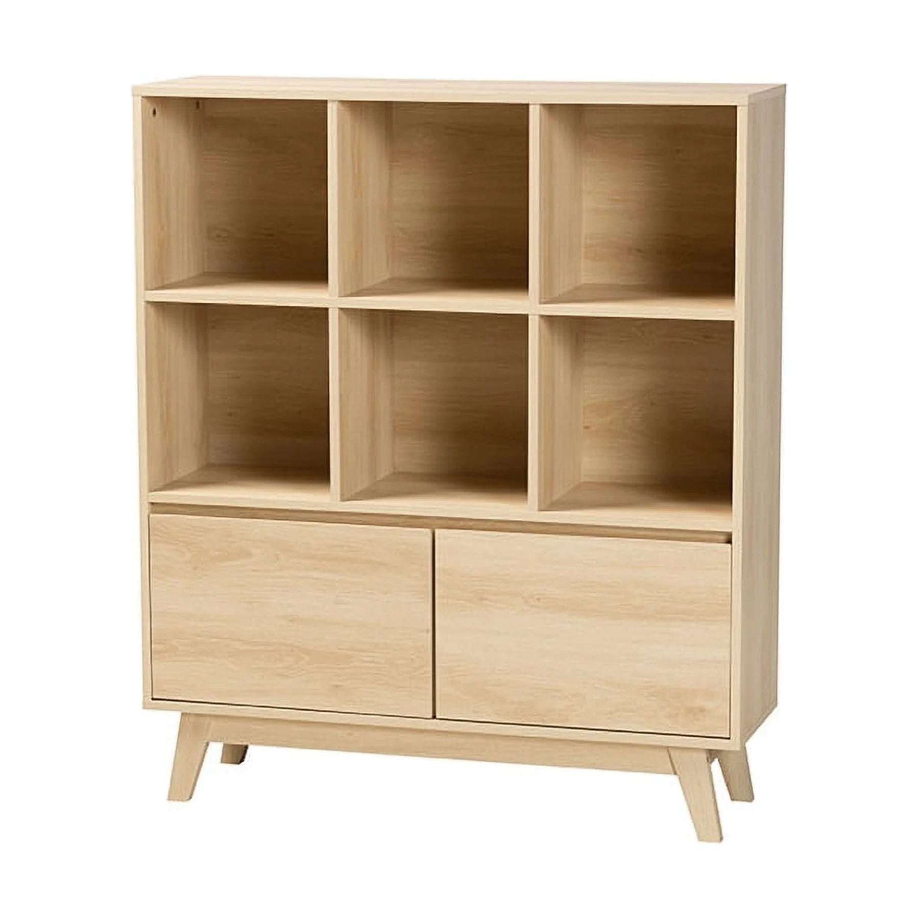 Baxton Studio Danina Japandi Oak Brown Finished Wood Bookshelf