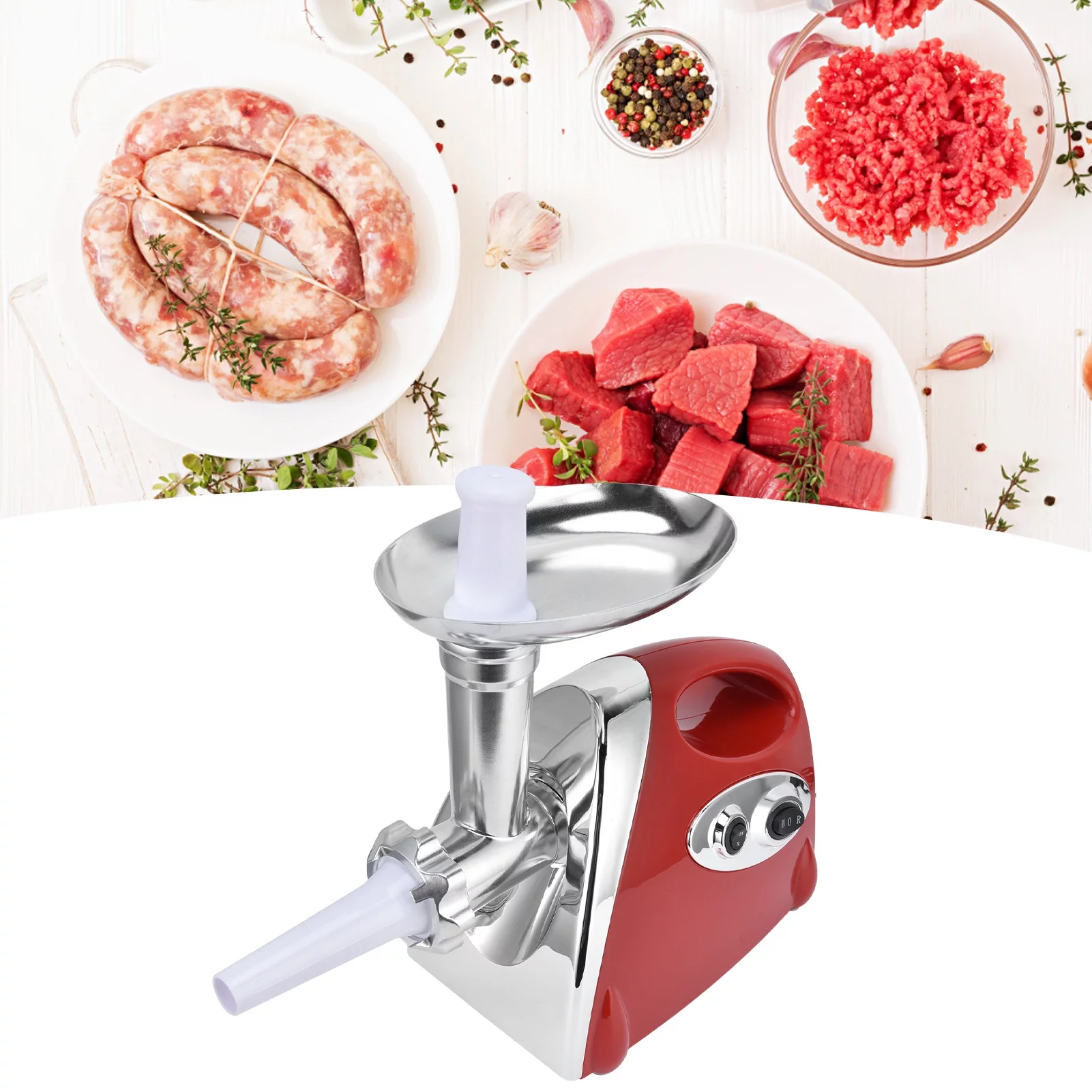 2800W Electric Meat Grinder and Sausage Stuffer for Home and Commercial Use - Durable Stainless Steel Material, High-Performance Meat Grinder, Low-Noise Operation[US-110V]
