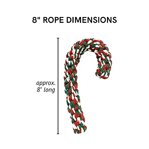 Midlee Candy Cane Rope Christmas Dog Toy (Large)- Thick Big Chew Pet Holiday Puppy Toy -Red White Green